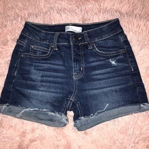 Dark denim jean shorts